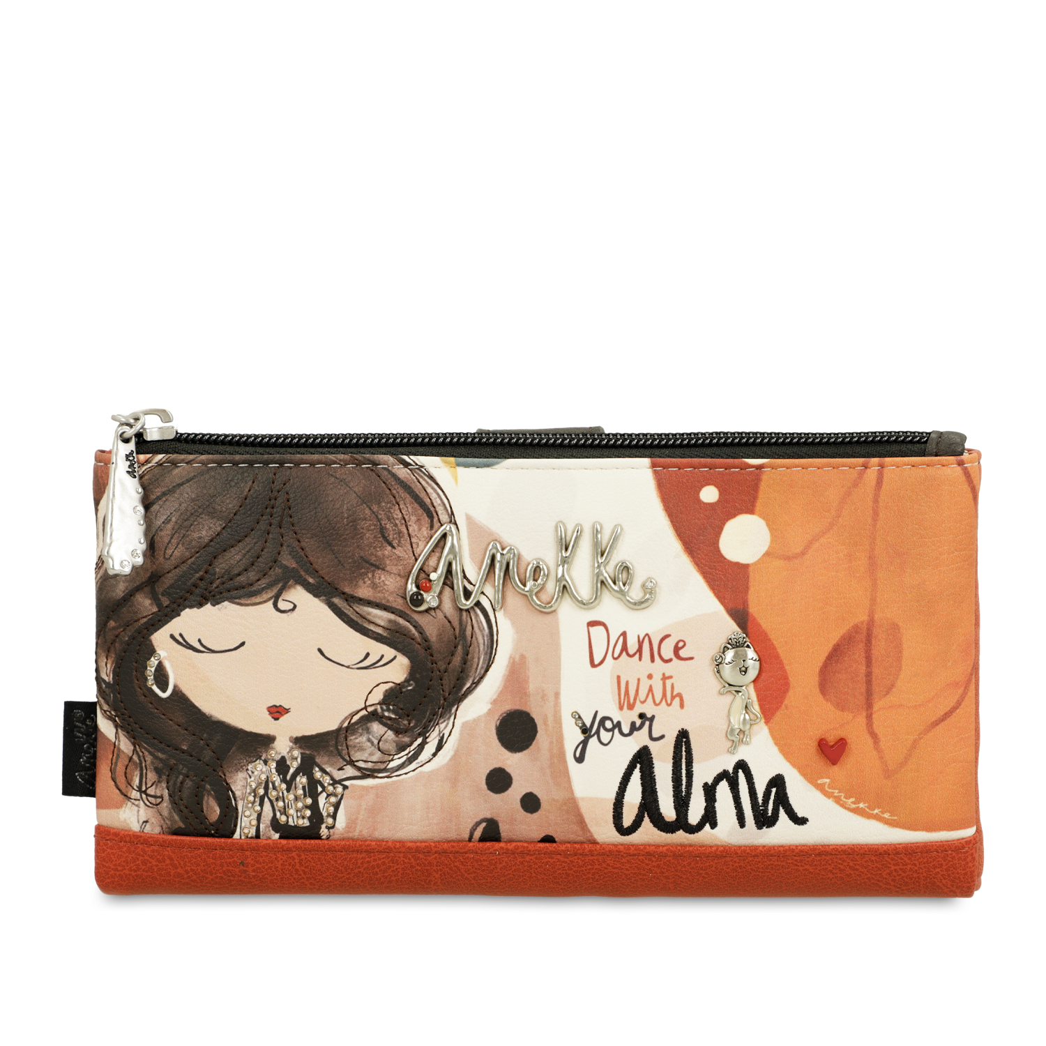Pomarańczowy Duży Damski Portfel Anekke