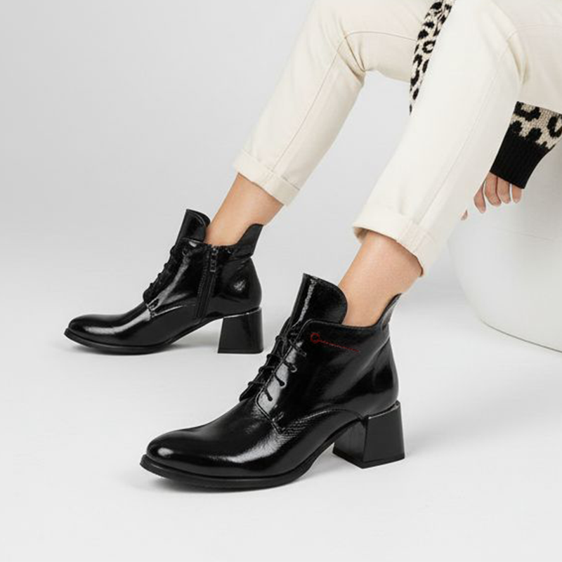 Czarne Botki Armodo Stylowe Obuwie Damskie