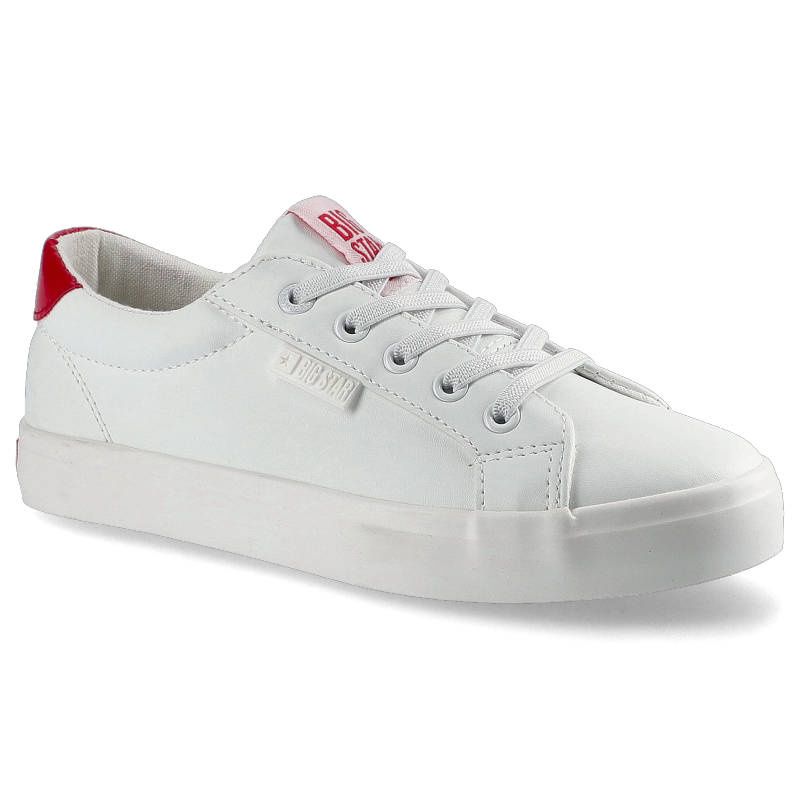 Trampki damskie Big Star, Wykonane z wysokiej jakości materiału syntetycznego z gładką cholewką klasycznym wycięciem sznurowanym zapięciem oraz płask