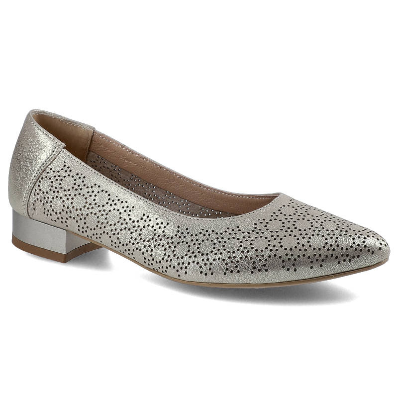 Baleriny damskie Exquisite, ażurowe i eleganckie, złote, 1179-2