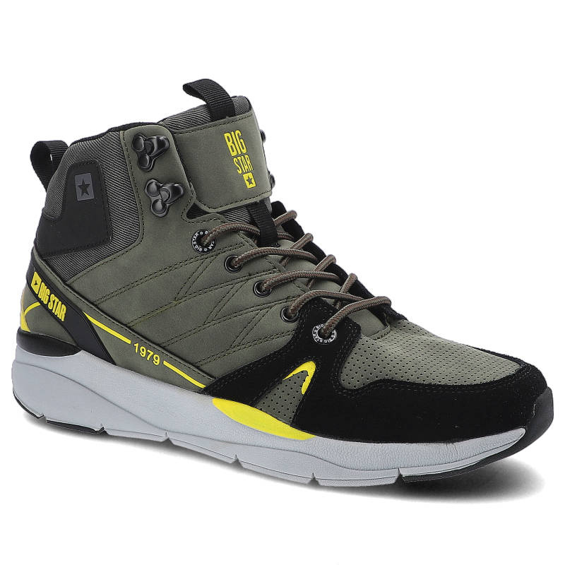 Trekkingi unisex Big Star, cholewka o podwyższonej konstrukcji z paneli tekstylnych i skór ekologicznych system sznurowania z przelotkami i haczykami