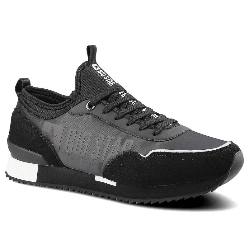 Sneakersy damskie Big Star, skóra naturalna zamszowa w połączeniu z elementami syntetycznymi z klasycznym sznurowaniem wzmocnionym noskiem oraz lekką