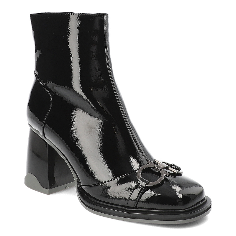 Czarne Botki S.Barski Eleganckie Obuwie Damskie Na Obcasie