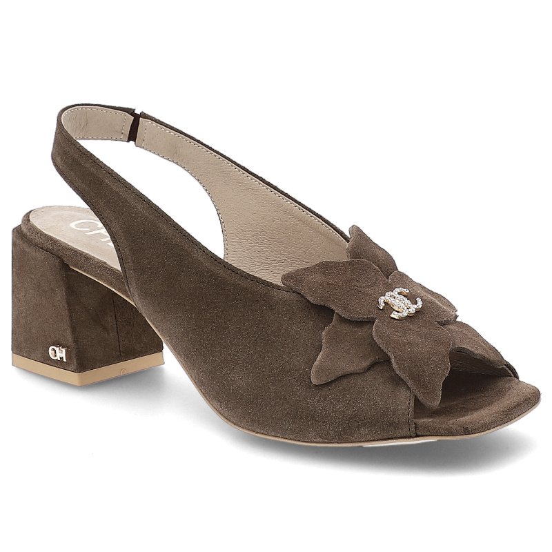 Brązowe Sandały Chebello Eleganckie Obuwie Damskie