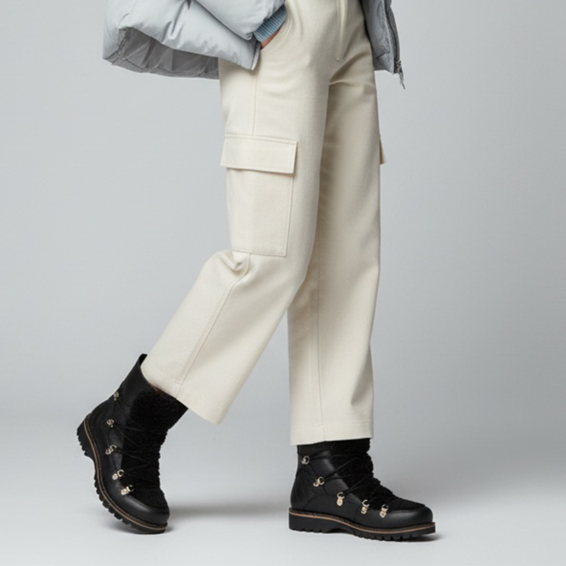 Czarne Botki Kampa Damskie Ocieplane Obuwie