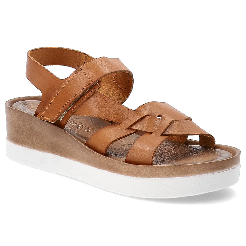 Brązowe Sandały Armodo Wygodne Obuwie Damskie Zapinane Na Rzep