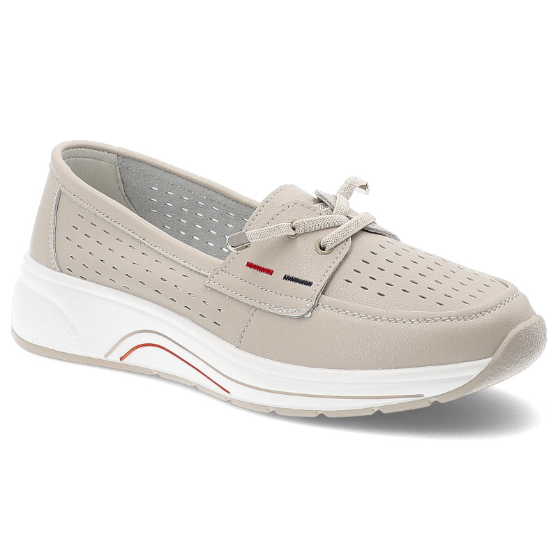 Beżowe Baleriny S.Barski Obuwie Damskie Na Płaskiej Podeszwie