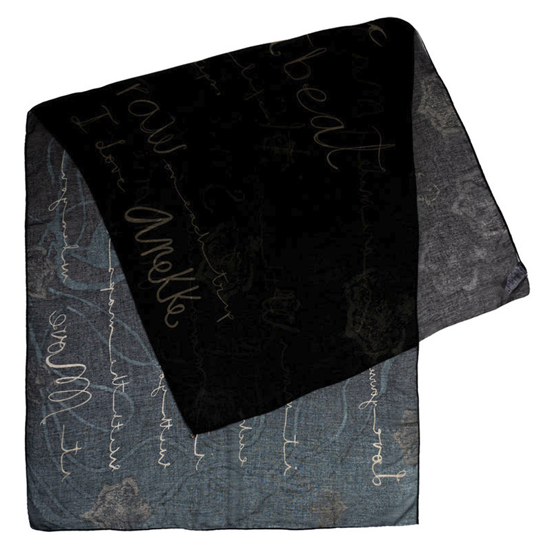 Szal damski Anekke, chusta duża lekka we wzory, czarny, 41470-041