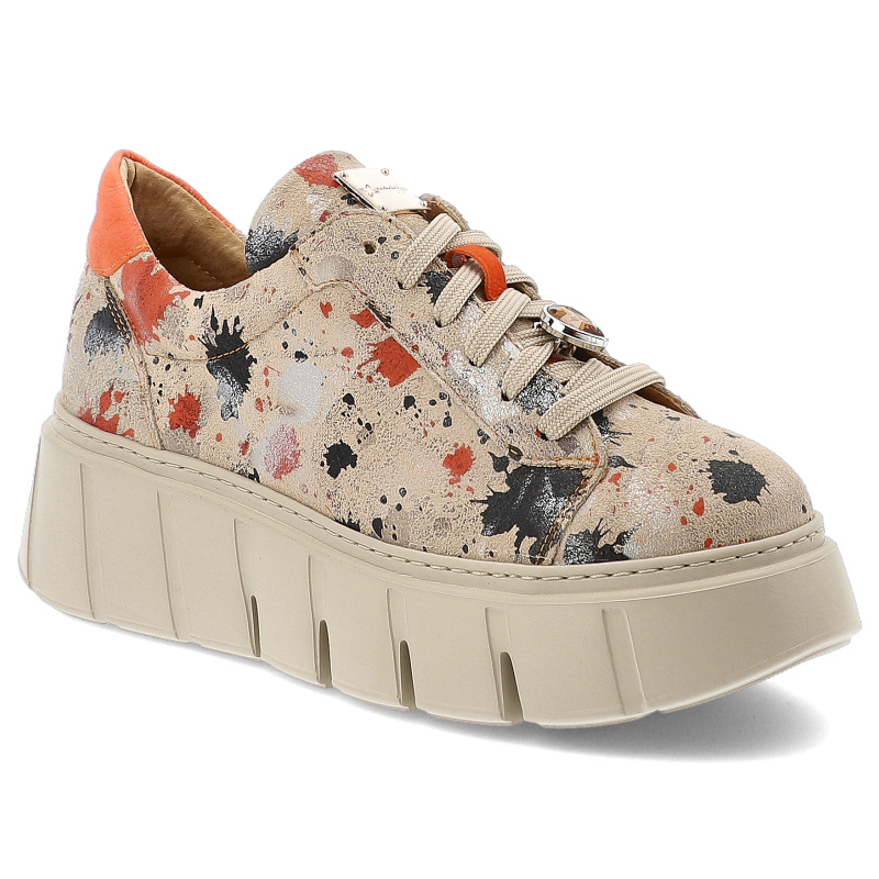 Pomarańczowe Sneakersy Maciejka Stylowe Obuwie Damskie Z Ciekawą Cholewką