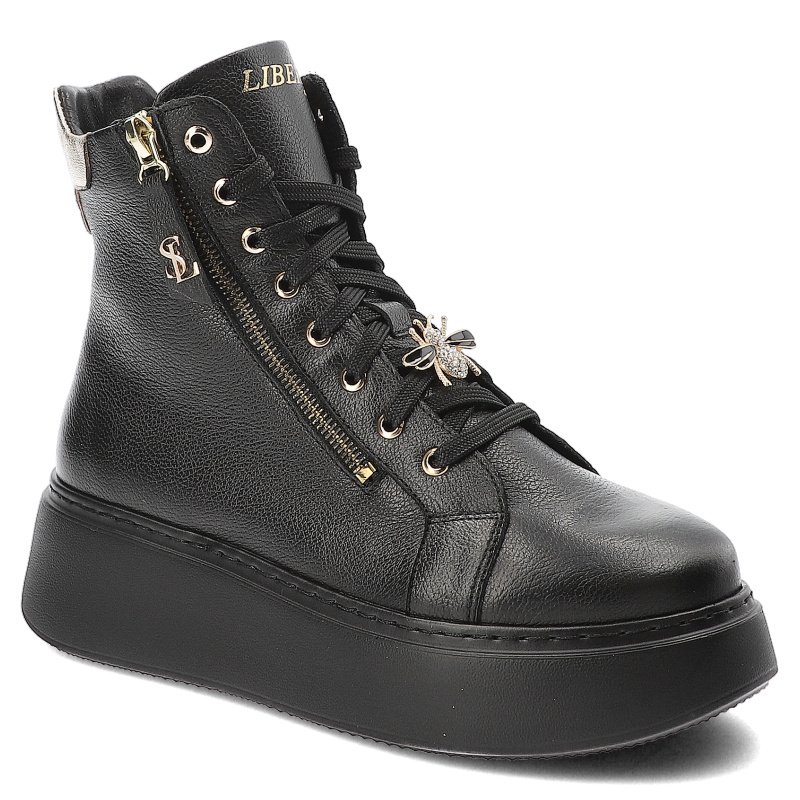 Czarne Sneakersy Libero Obuwie Ze Skóry