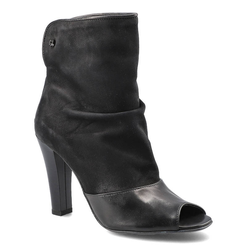 Botki damskie Carinii, eleganckie na wysokim obcasie, czarne, B3356_-980-360-000-955