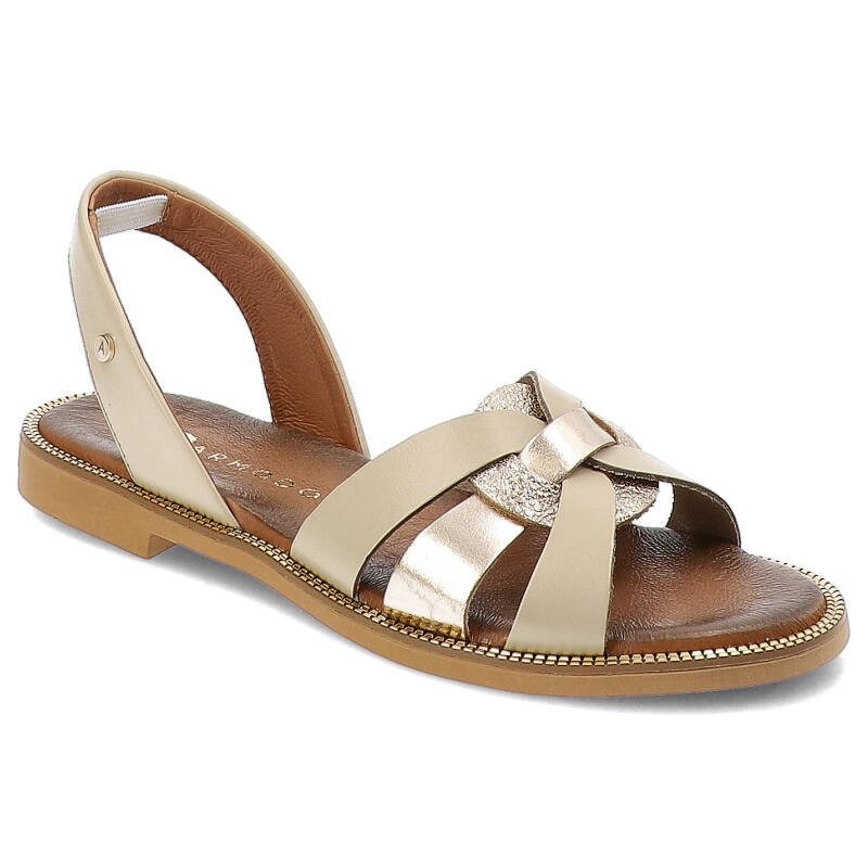 Beżowe Sandały Armodo Modne Buty Damskie