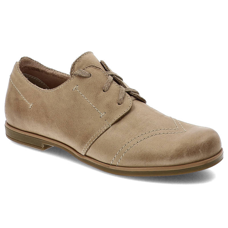 Półbuty damskie Karino, sznurowane ze skóry naturalnej, beżowe, 903