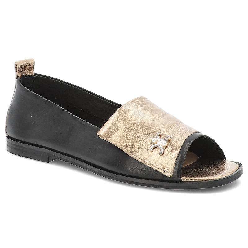 Czarne Sandały Armodo Eleganckie Skórzane Obuwie Damskie