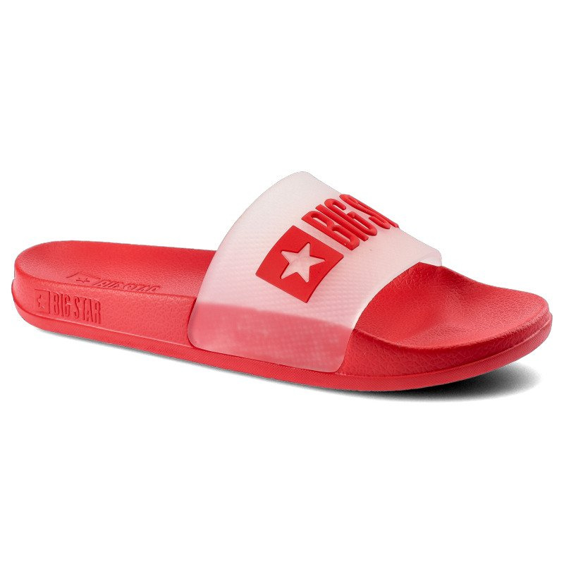 Klapki damskie Big Star, wsuwane i na płaskiej podeszwie, czerwone, FF274A202