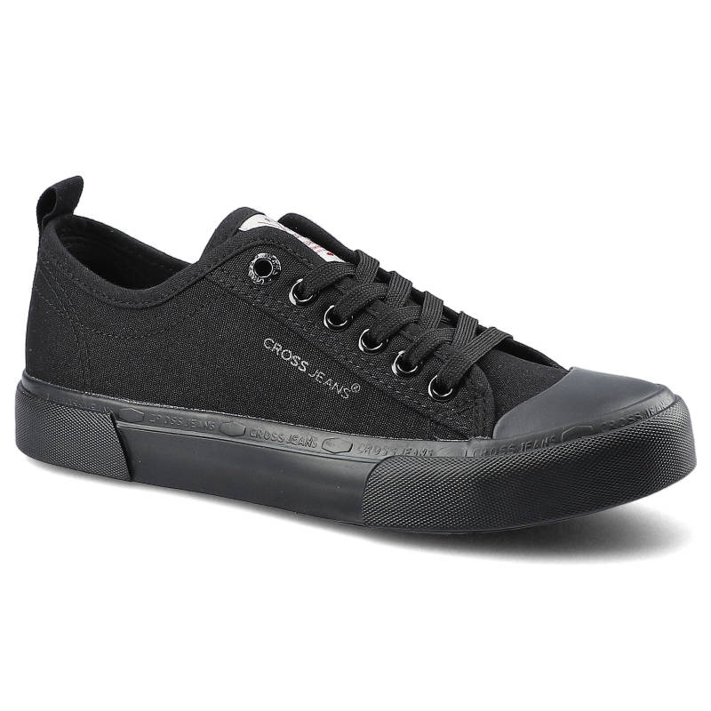 Trampki damskie Cross Jeans, sznurowany fason cholewka tekstylna niska cholewka przed kostkę gumowy nosek ochronny płaska gruba podeszwa solidna kons