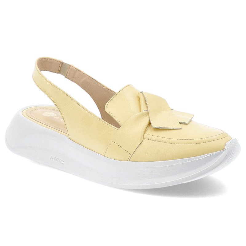 Sandały damskie Armodo, z pełnym przodem na platformie wsuwane wygodne, żółte, 1368-2712