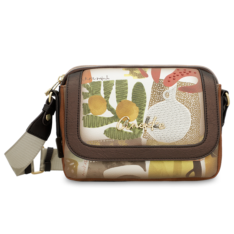 Torebka damskie Anekke, z regulowanym paskiem na ramię i zapięciem na suwak, multikolor, 42713-349