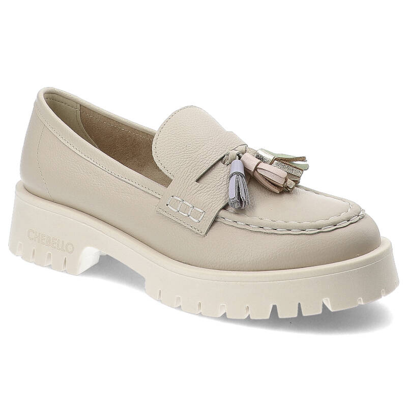 Białe Mokasyny Chebello Modne Półbuty Damskie