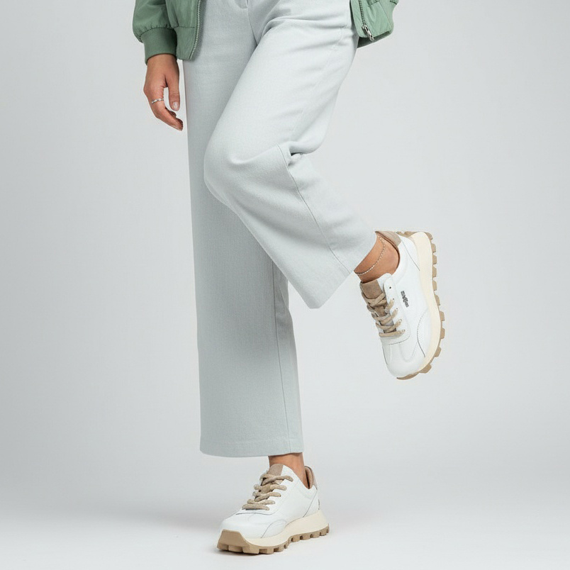 Białe Sneakersy Filippo Wygodne Buty Damskie Na Platformie