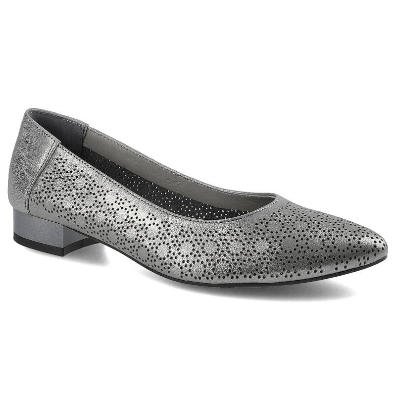 Baleriny damskie Exquisite, ażurowe i eleganckie, szare, 1179-2