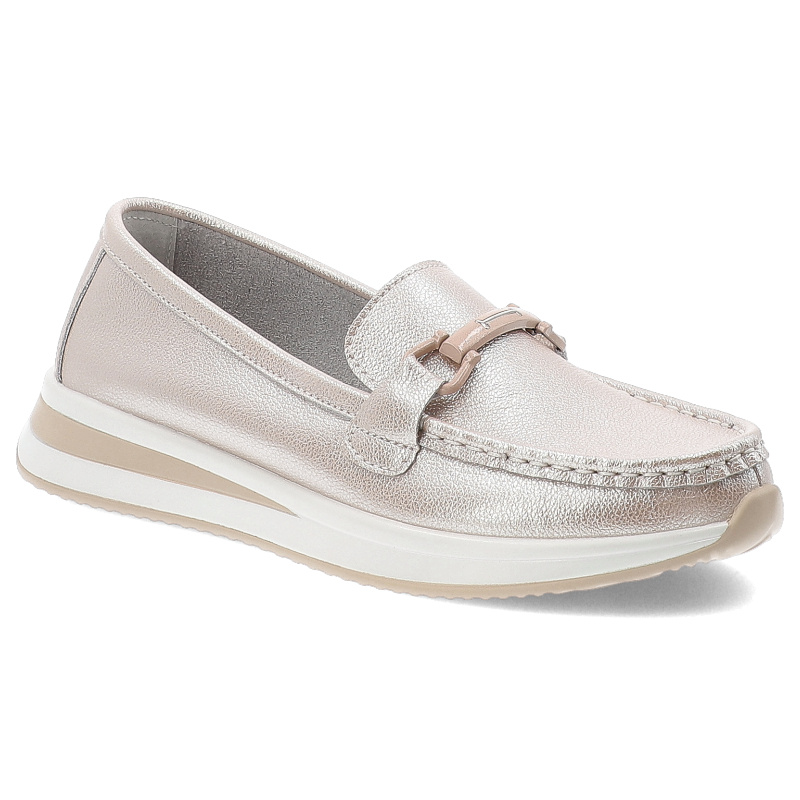 Srebrno-Różowe Mokasyny S.Barski Eleganckie Obuwie Damskie