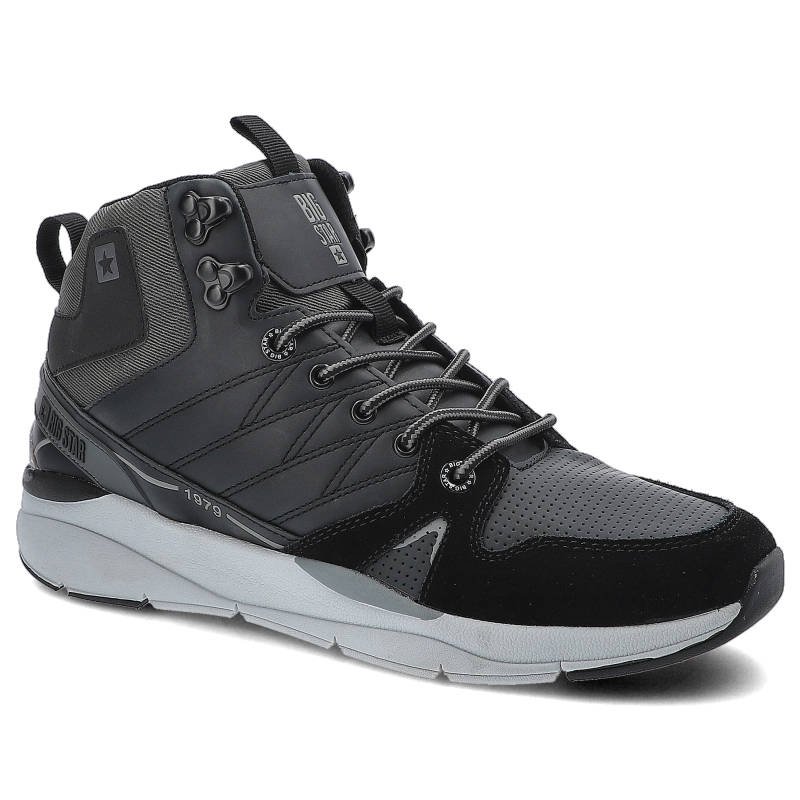 Trekkingi unisex Big Star, cholewka o podwyższonej konstrukcji z paneli tekstylnych i skór ekologicznych system sznurowania z przelotkami i haczykami