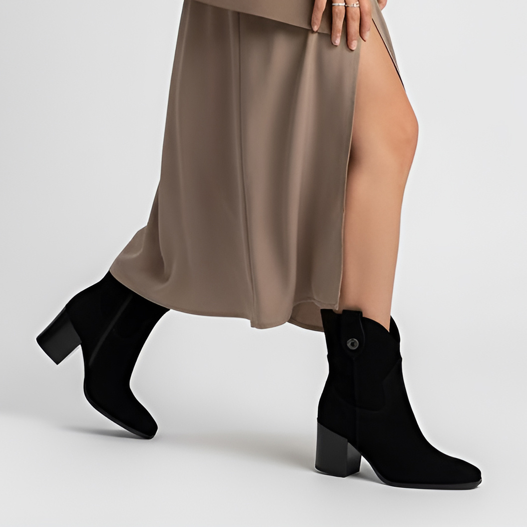 Czarne Botki Karino Damskie Modne Obuwie Jesienne