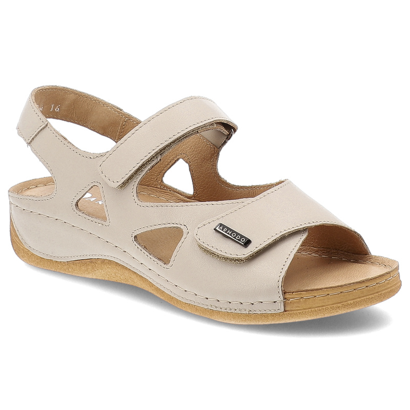 Beżowe Sandały Armodo Stylowe Obuwie Damskie