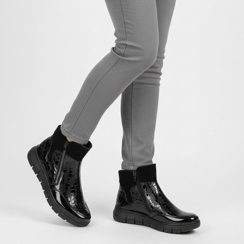 Czarne Botki Armodo Eleganckie Obuwie Damskie