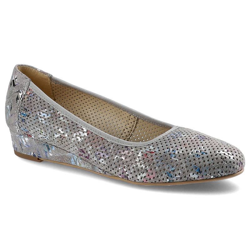 Czółenka damskie Gamis, płaskie wsuwane i ze skór naturalnych, beżowe, 3651