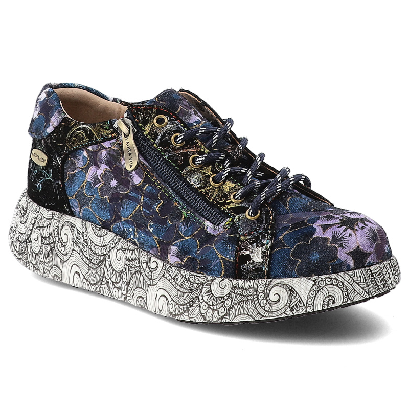 Sneakersy damskie Laura Vita, skórzane z wzorkami na platformie z okrągłym noskiem sznurowane i na suwak, jeans, Nikito-04-SO28603-4-BS8