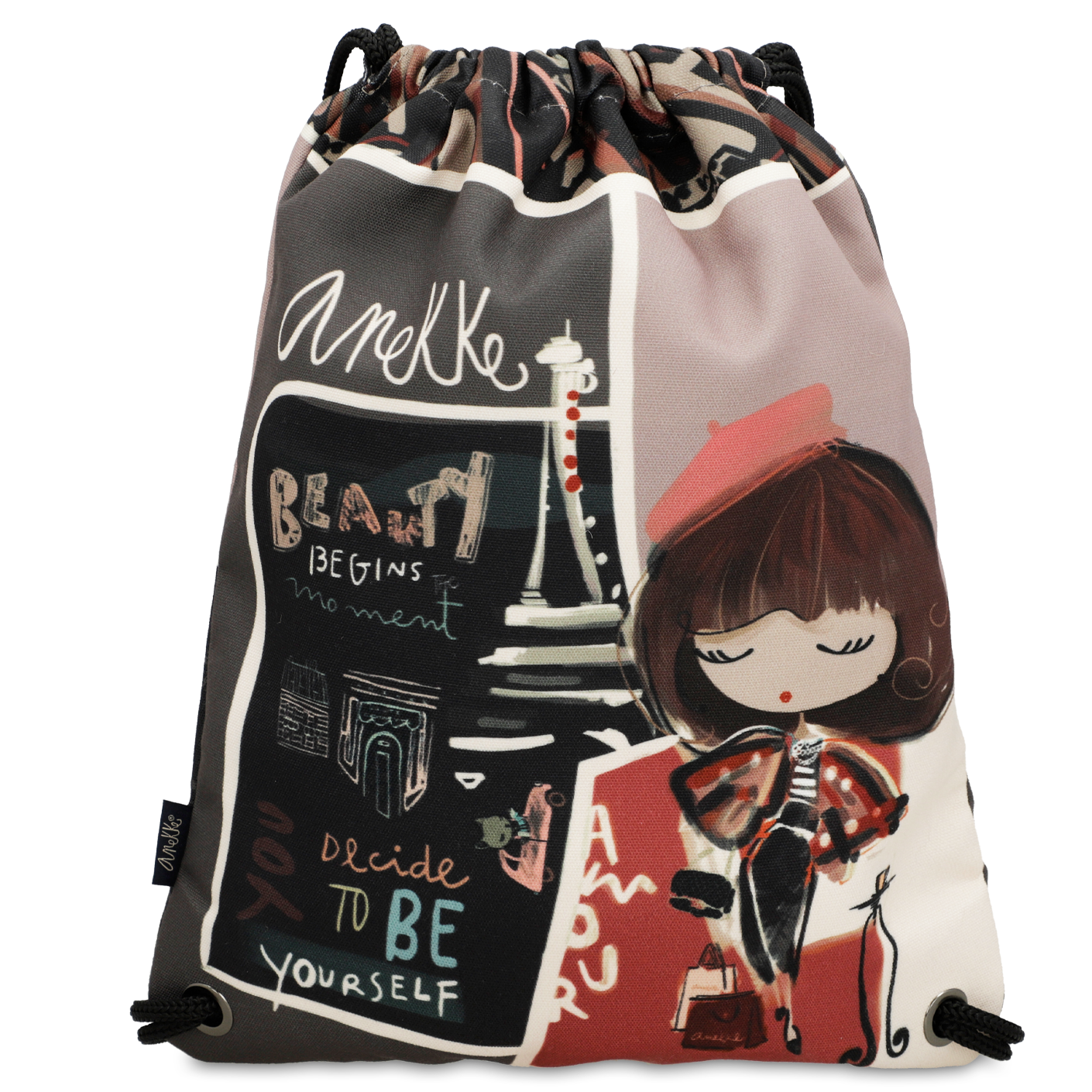 Worek damski Anekke, plecak we wzorki bogato zdobiony, kolorowy, 41484-003