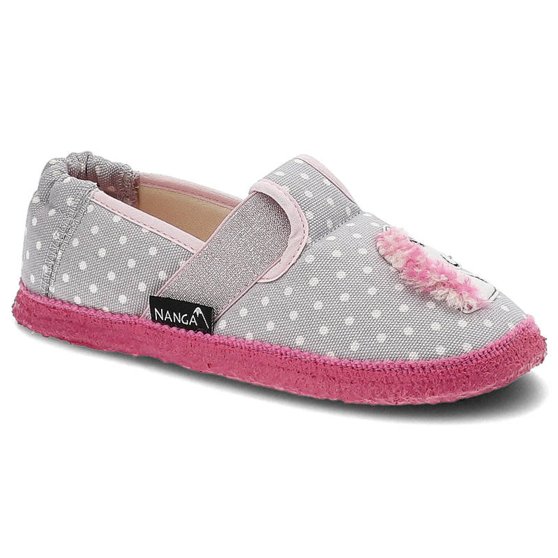 Kapcie dziecięce Nanga, materiał tekstylny z elastyczną cholewką wsuwaną konstrukcją oraz lekką elastyczną podeszwą, hellgrau, 18-0369