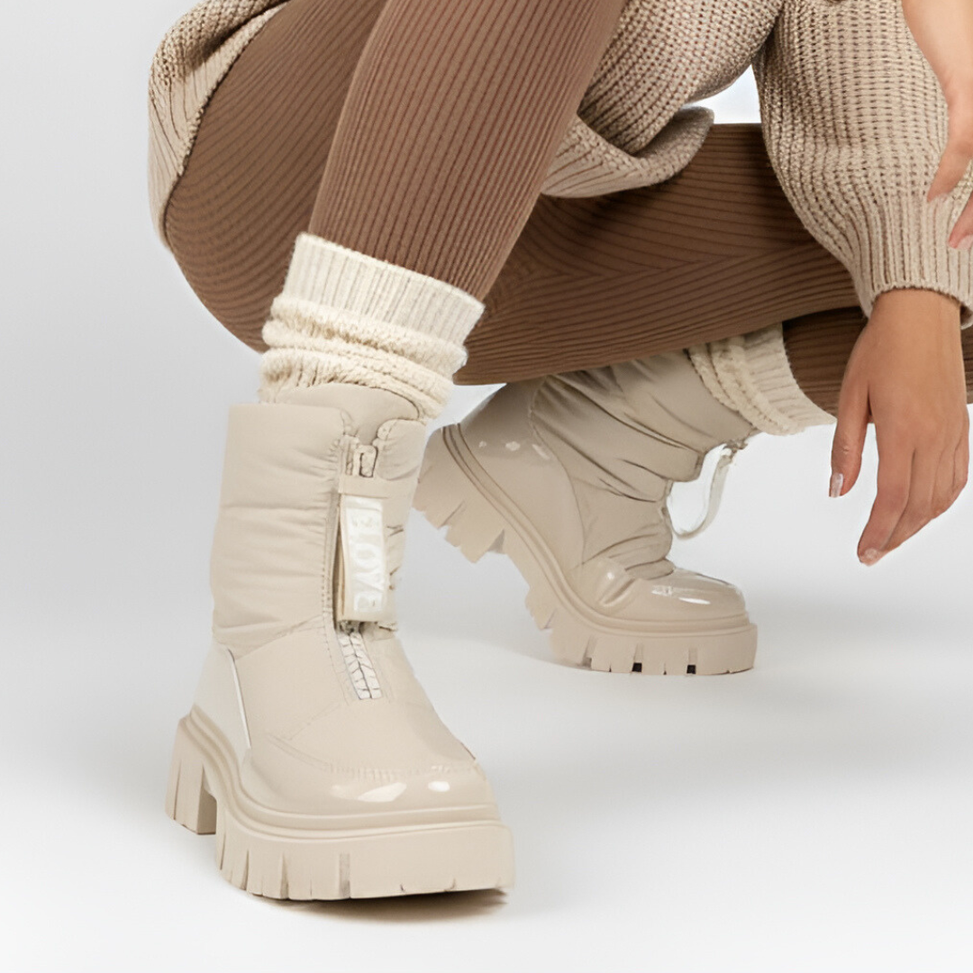 Śniegowce damskie Filippo, za kostkę i ocieplane futerkiem wewnątrz, beżowe, DBT4960-25-BE