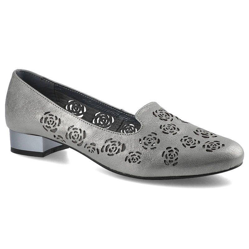 Baleriny damskie Exquisite, eleganckie na płaskiej podeszwie, szare, 1032