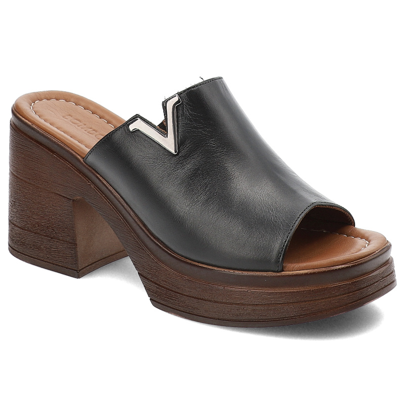 Czarne Klapki Bombonella Stylowe Obuwie Damskie