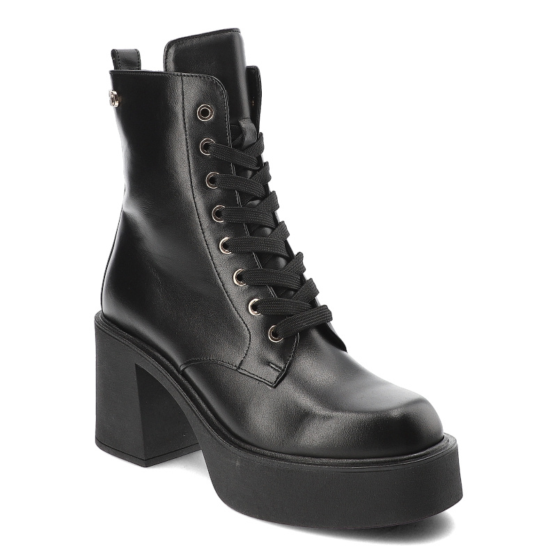 Czarne Botki Karino Eleganckie Obuwie Damskie Na Obcasie