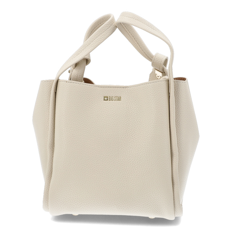Beżowa Torebka Big Star Modny Kuferek Damski