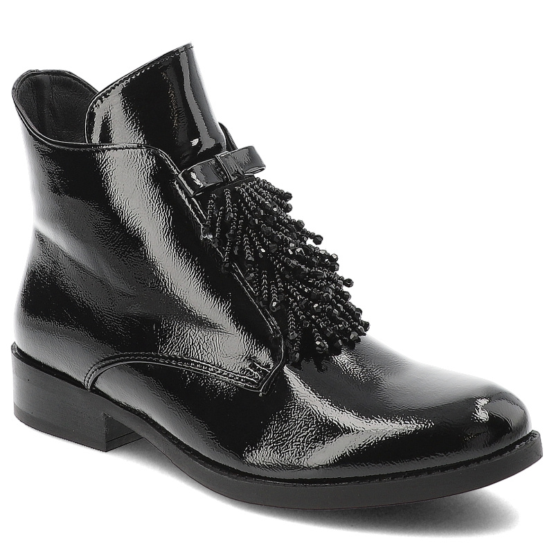 Czarne Botki S.Barski Modne Obuwie Damskie Zapinane Na Suwak