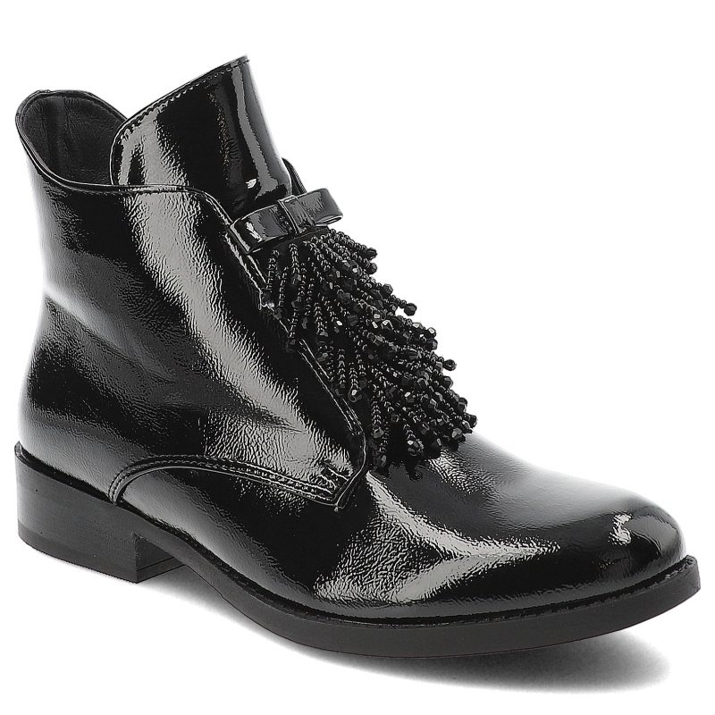 Czarne Botki S.Barski Modne Obuwie Damskie Zapinane Na Suwak