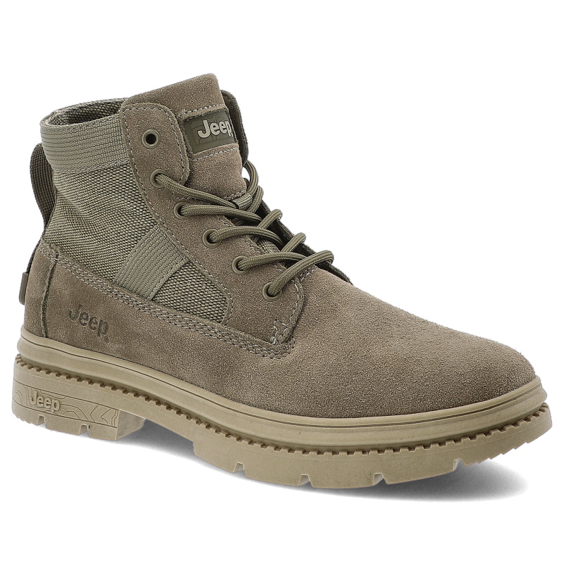 Zielone Trapery Jeep Wygodne Buty Męskie Military