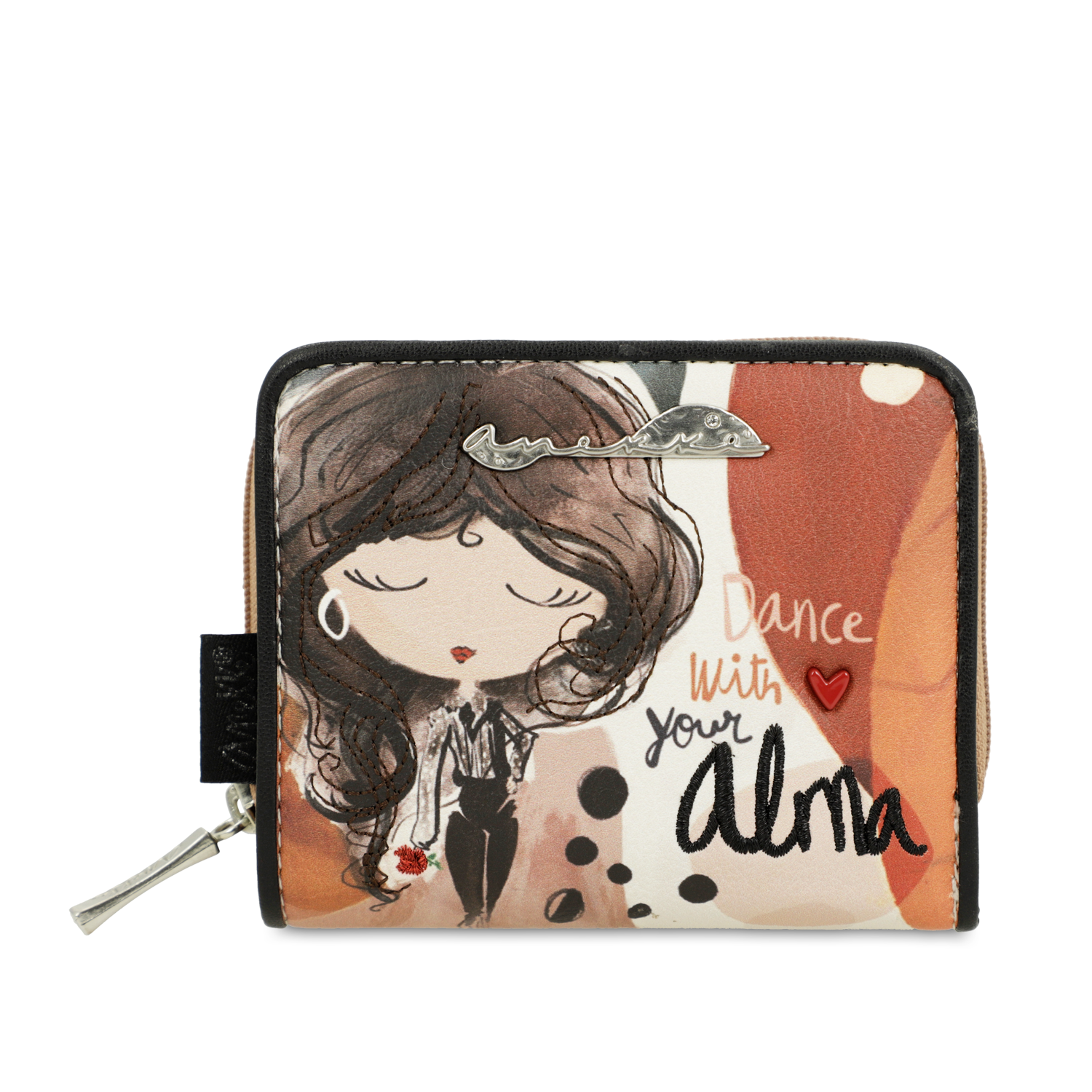 Pomarańczowy Kompaktowy Damski Portfel Anekke