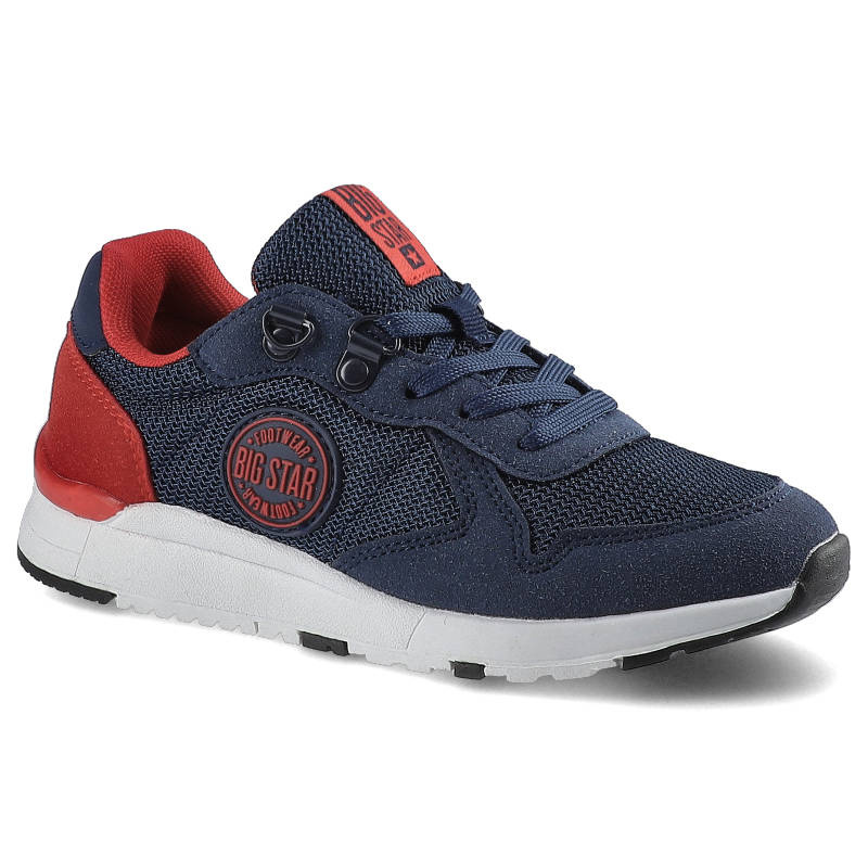 Sneakersy damskie Big Star, sznurowany fason cholewka z materiałów łączonych – siateczkowa tekstylna z elementami syntetycznymi niska cholewka przed