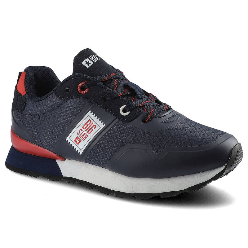 Sneakersy damskie Big Star, skóra ekologiczna z klasycznym sznurowaniem wzmocnionym noskiem oraz grubą podeszwą o sportowym profilu, granatowe, HH374