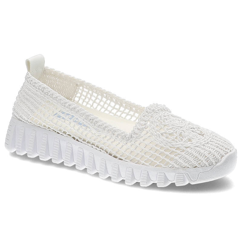 Półbuty damskie New Performance, lekka ażurowa cholewka z elastycznego materiału wsuwana konstrukcja gruba amortyzująca podeszwa, biały, 110