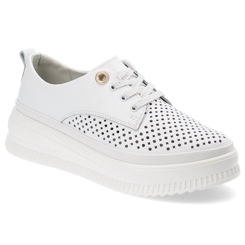 Białe Półbuty Artiker Stylowe Obuwie Damskie