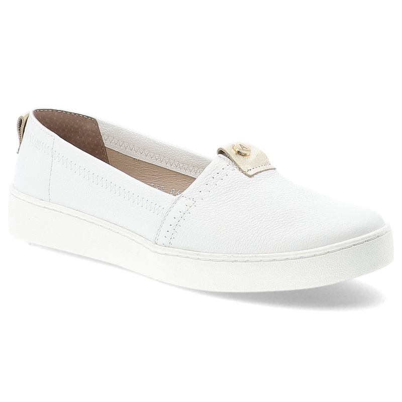 Białe Półbuty Armodo Stylowe Wsuwane Obuwie Damskie
