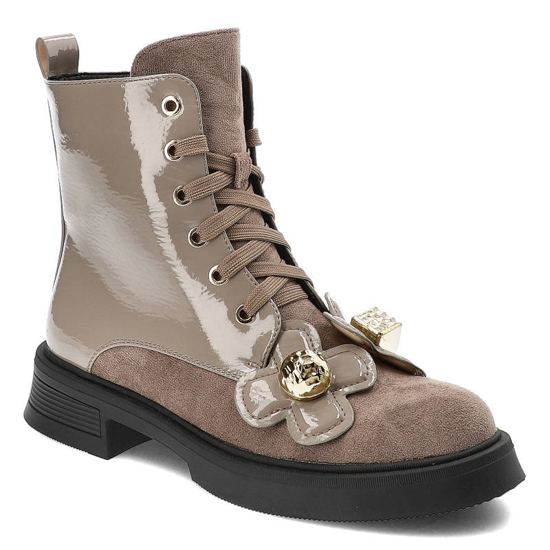 Brązowe Botki S.Barski Modne Buty Damskie