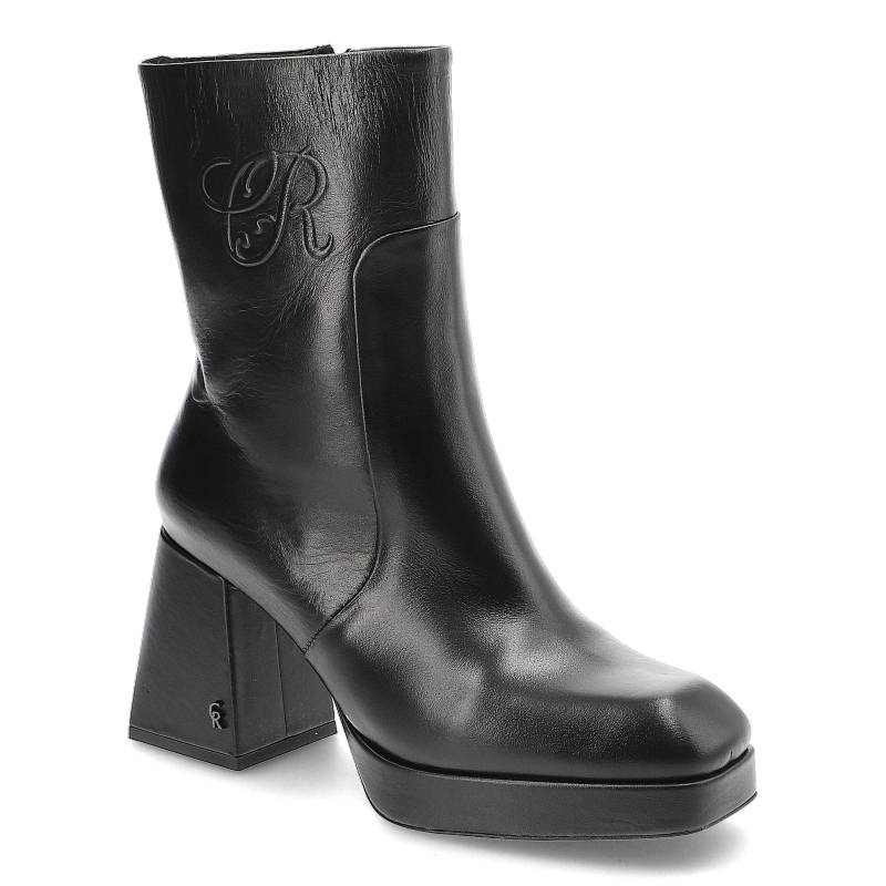 Botki damskie Carinii, elastyczna skarpetowa cholewka wsuwana konstrukcja masywna platformowa podeszwa, czarne, B8547‑E50‑000‑000‑E61